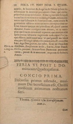 Feria VI. Post I. Dominicam Quadragesimae. Concio Prima [- Concio Qvinta.]