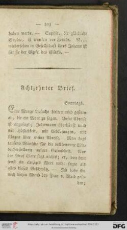Achtzehnter Brief