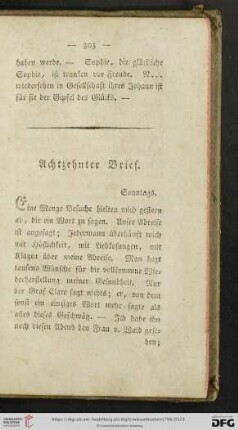 Achtzehnter Brief