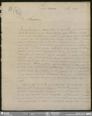 Briefabschrift von August Wilhelm von Schlegel an Abel Rémusat, Bonn, Mai 1826