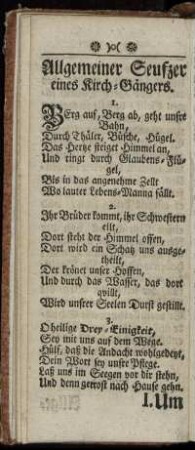Allgemeiner Seufzer eines Kirch-Gängers.