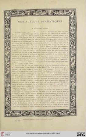 14: Nos auteurs dramatiques, [1] : M. Victorien Sardou