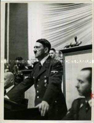 Adolf Hitler spricht im Reichstag zum Überfall auf Polen