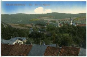 Waldenburg. Altstadt Blick ins Muldetal