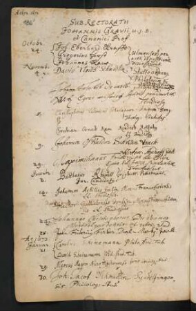 Winterhalbjahr 1672/1673. Rektorat Johann(es) Grave/Gravius