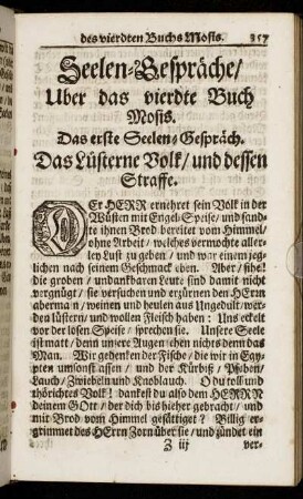 Uber das vierdte Buch Mosis.