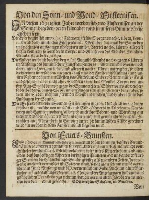 Von den Sonn- und Mond-Finsternissen.
