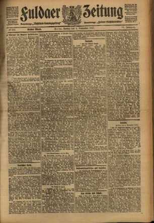 Erste Ausgabe vom Freitag, den 04. November 1910.