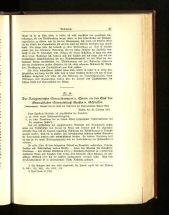 Nr. 24. Der Kriegsminister Generalleutnant v. Einem an den Chef des Generalstabes Generaloberst Grafen v. Schlieffen