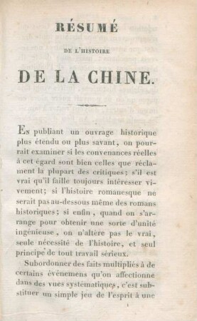 Résumé de l'histoire de la Chine. Considération général