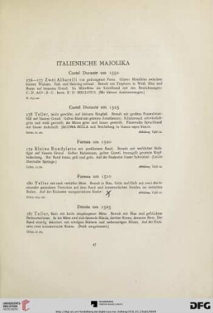 Italienische Majolika (Nr. 176-203)