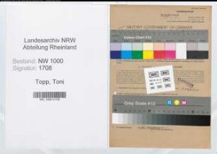 Entnazifizierung Toni Topp, geb. 13.04.1910 (Stenotyp.)