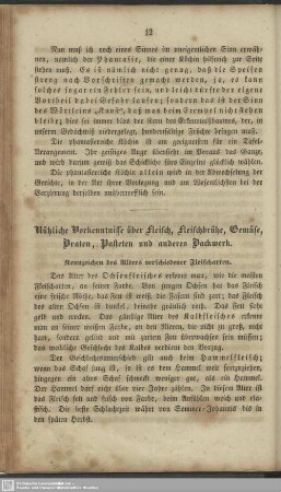 Nützlich Vorkenntnisse über Fleisch, Fleischbrühe, Gemüse, Braten, Pasteten und anderes Backwerk