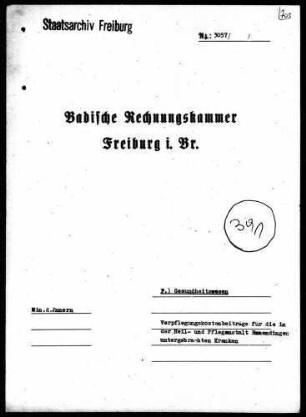 Verpflegungskostenbeiträge für die in der Heil- und Pflegeanstalt untergebrachten Kranken