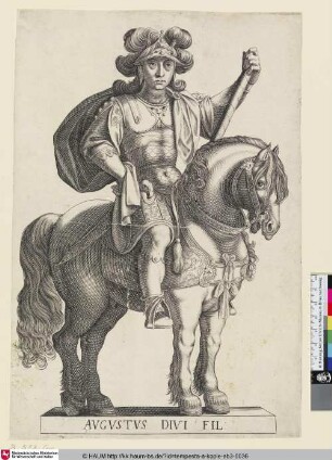 AVGVSTVS DIVI FIL [Augustus zu Pferde; Emperor Augustus on Horseback]