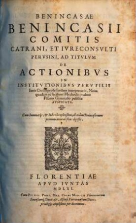 Ad titulum de actionibus in institutionibus ... interpretatio