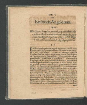 Cap. I. De Existentia Angelorum.