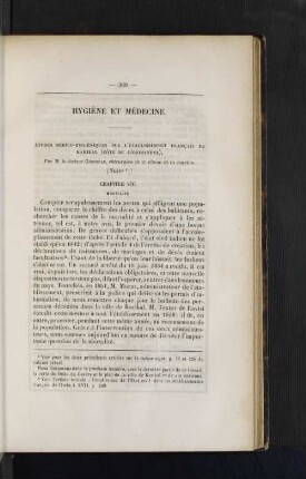 Hygiene et medecine.