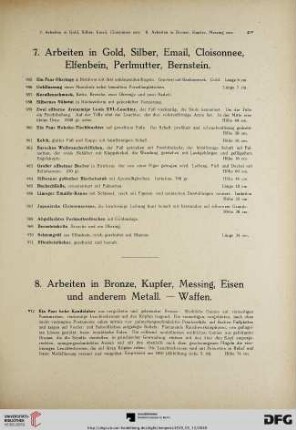 Arbeiten in Gold, Silber, Email, Cloisonnee, Elfenbein, Perlmutter, Bernstein (Nr. 955-971)