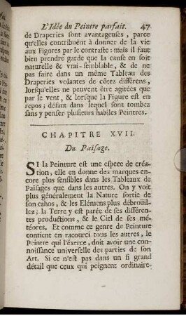 Chapitre XVII. Du Païsage