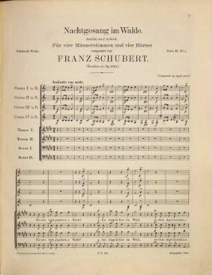 Franz Schuberts Werke, 16. Serie 16, Für Männerchor. - Partitur. - 1891. - 226 S.