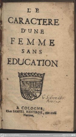 Le caractère d'une femme sans éducation