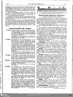 Steuertermine für Januar