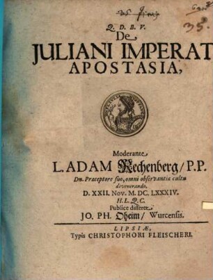 De Juliani Imperat. Apostasia