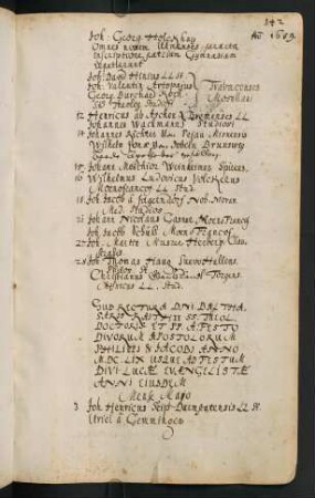 Sommerhalbjahr 1659. Rektorat Balthasar Raith