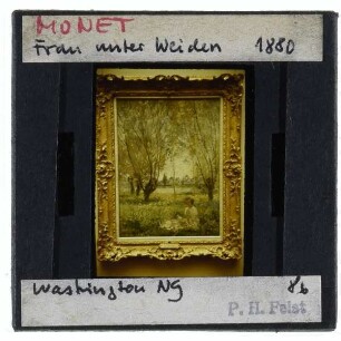 Monet, Frau unter Weiden sitzend