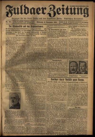 Erste Ausgabe vom Mittwoch, den 14. November 1928.