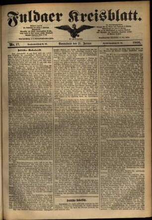 Ausgabe vom Samstag, den 21. Januar 1905.