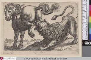 [Pferd und Löwe unten rechts; Horse and Lion in Bottom Right]