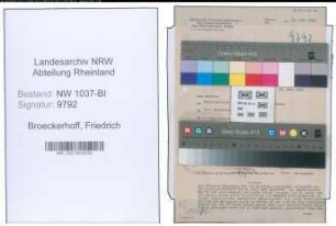 Entnazifizierung Friedrich Broeckerhoff , geb. 09.06.1898 (Polizeibeamter)