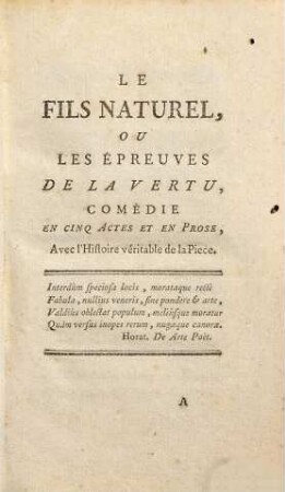 Oeuvres Philosophiques Et Dramatiques De M. Diderot. 1, Contenant les Principes de la Philosophie morale, ou Essai sur le Mérite & la Vertu, avec des Réflexion