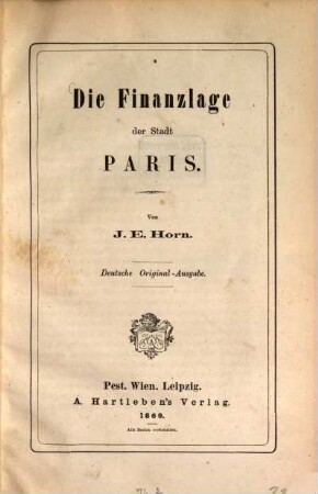 Die Finanzlage der Stadt Paris