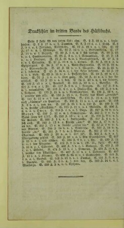 Druckfehler im dritten Bande des Hülfsbuchs