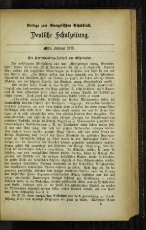 ¬Ein¬ Correspondenz-Artikel aus Ostpreußen