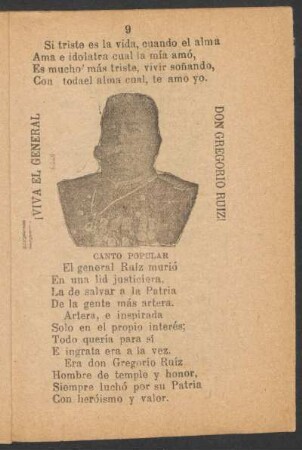 ¡Viva el general Don Gregorio Ruíz! : Canto popular