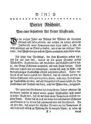 Vierter Abschnitt. Von einer besondern Art kleiner Wasseraale