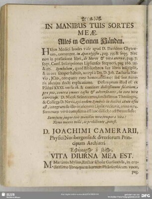 [XXXIV.] D. Joachimi Camerarii ...