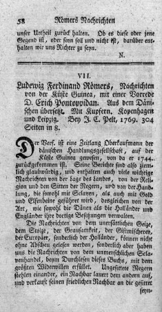Nachrichten von der Küste Guinea.