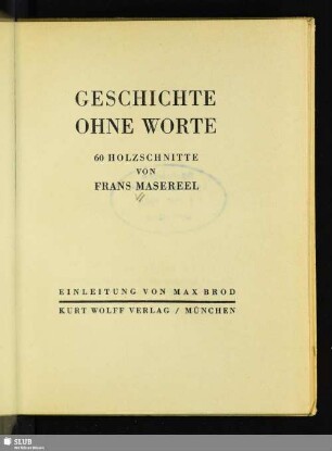 Geschichte ohne Worte : 60 Holzschnitte