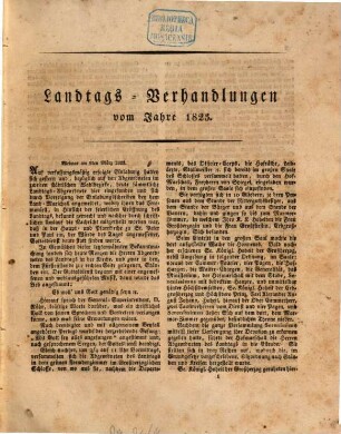 Verhandlungen des ... Landtags und der Gebietsvertretung von Sachsen-Weimar-Eisenach. Ordentlicher Landtag. Protokolle. 1823