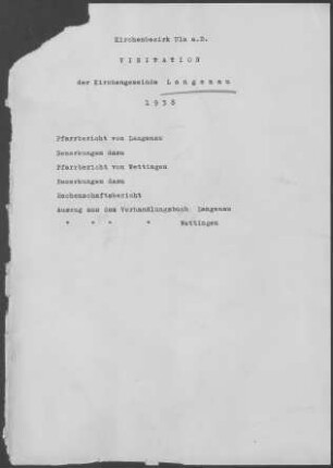 Langenau-Wettingen: Pfarrberichte 1938