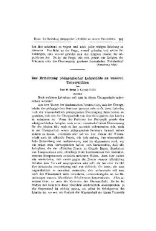 Zur Errichtung pädagogischer Lehrstühle an unseren Universitäten : (Schluss)