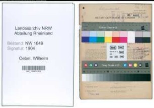 Entnazifizierung Wilhelm Oebel , geb. 10.05.1912 (Florist)