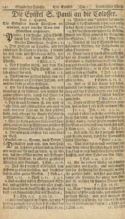Die Epistel S. Pauli an die Colosser