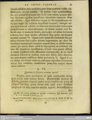 §. VI. Quaenam in sanguine oriantur noxae?