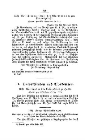 Rectorat an der Universität zu Halle : [II. Universitäten und Akademien]